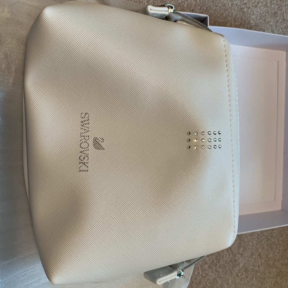 Swarovski leather makeup bag